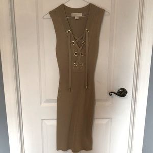 Michael Kors tan with gold detailing dress
